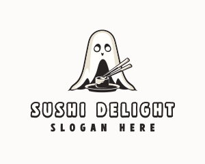 Ghost Sushi Chopsticks logo design