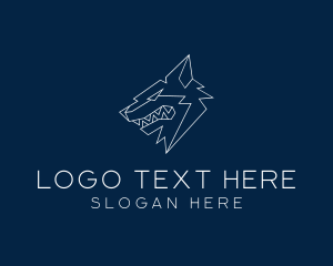 Canine - Geometric Angry Wolf logo design
