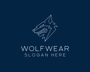 Geometric Angry Wolf  Logo