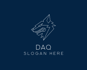 Dog - Geometric Angry Wolf logo design