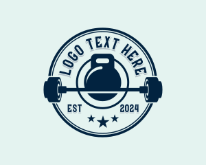Barbell - Fitness Weights Exercise logo design