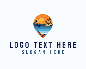 Palm Tree - Island Tourist Vacation logo design