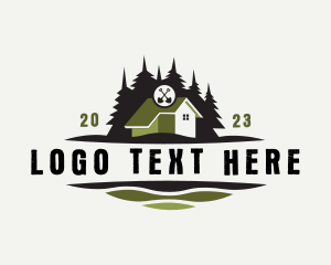 Lawn - House Cabin Landscaping logo design