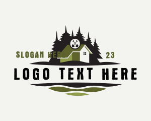 House Cabin Landscaping Logo