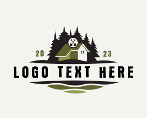 Farming - House Cabin Landscaping logo design