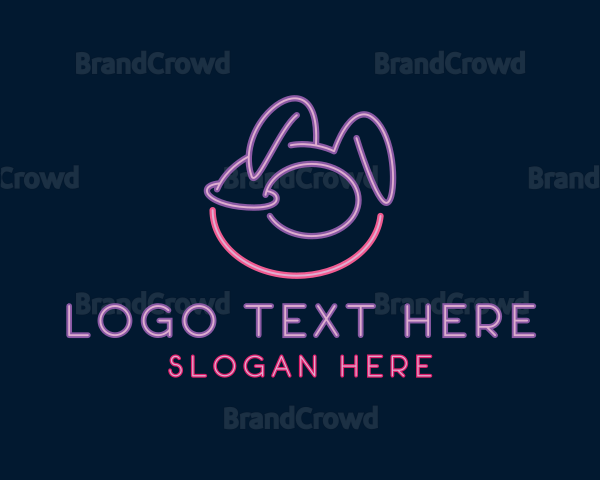 Erotic Neon Bunny Logo