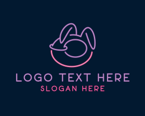 Romance - Erotic Neon Bunny logo design