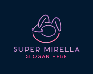 Neon - Erotic Neon Bunny logo design