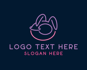 Seductive - Erotic Neon Bunny logo design