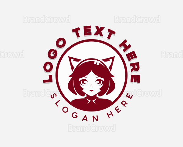 Anime Kawaii Girl Logo