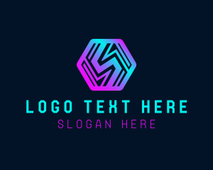 Software - Futuristic Tech Letter S logo design