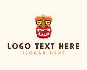 Totem - Tiki Mask Monster logo design