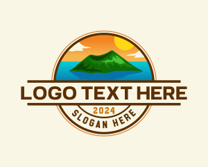 Volcano Tourism Destination Logo