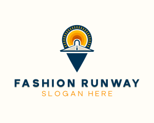 Runway - Location Pin Runway Trip logo design