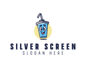Straw - Cute Cartoon Soda logo design