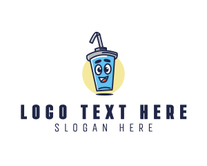 Smiling - Cute Cartoon Soda logo design