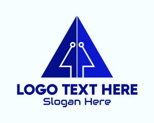 Digital Mouse Pointer Triangle logo design