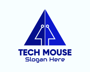 Digital Mouse Pointer Triangle logo design