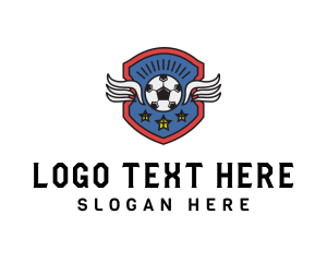 Sports - Soccer Wings Shield logo design