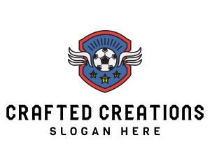 Soccer Wings Shield Logo