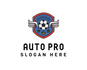 Soccer Coach - Soccer Wings Shield logo design