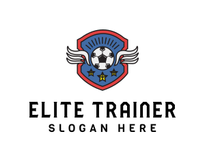 Soccer Wings Shield logo design