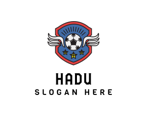 Ball - Soccer Wings Shield logo design