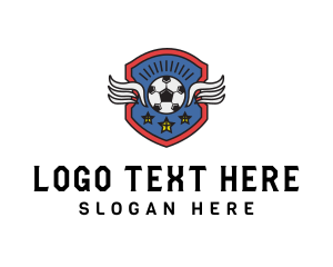 Ball - Soccer Wings Shield logo design