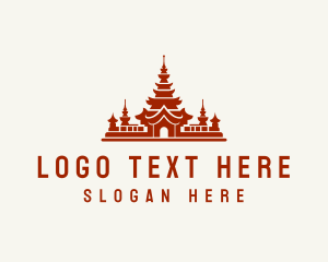 Borobudur - Asian Pagoda Destination logo design