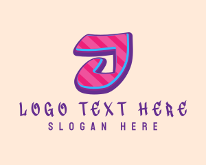 Teenager - Pop Graffiti Art Letter J logo design