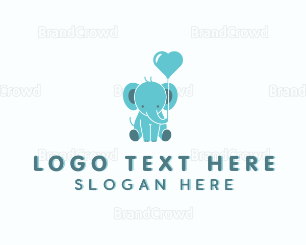 Cute Balloon Elephant Logo