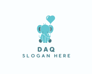 Cute Balloon Elephant Logo