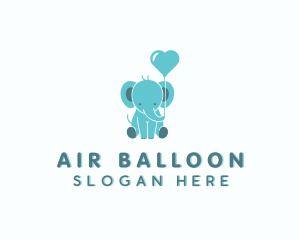 Balloon - Cute Balloon Elephant logo design