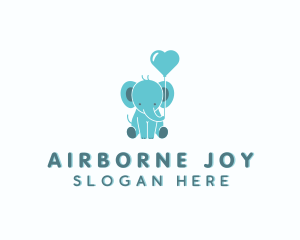 Balloon - Cute Balloon Elephant logo design