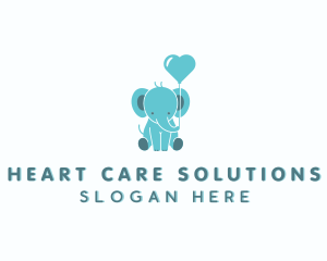 Cute Balloon Elephant logo design