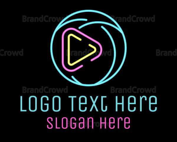 Glowing Play Button Logo