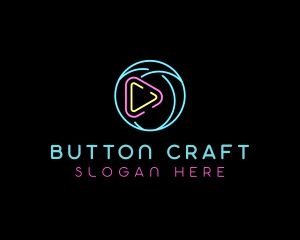 Glowing Play Button logo design