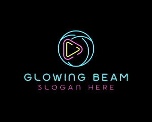 Glowing Play Button logo design