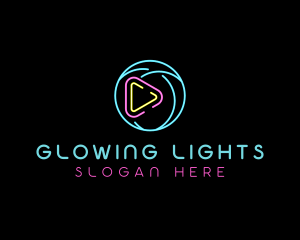 Glowing Play Button logo design