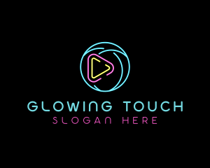 Glowing Play Button logo design