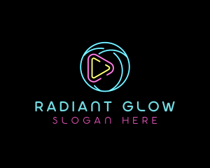 Glowing Play Button logo design