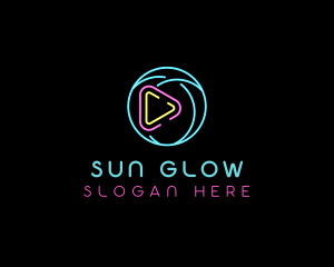 Glowing Play Button logo design