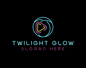 Glowing Play Button logo design