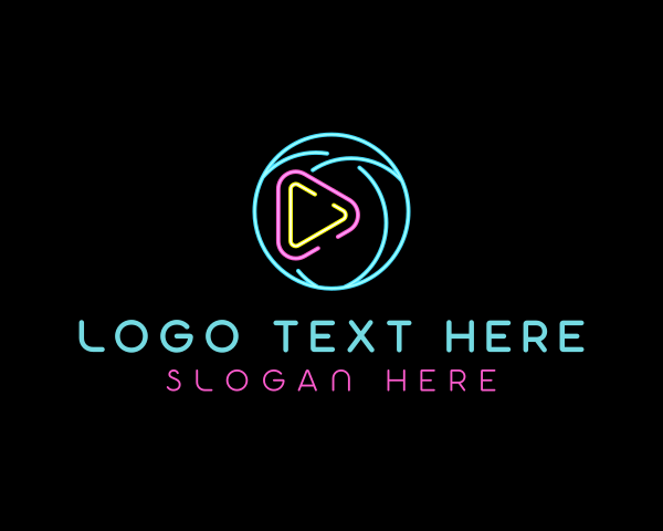 Glow - Glowing Play Button logo design