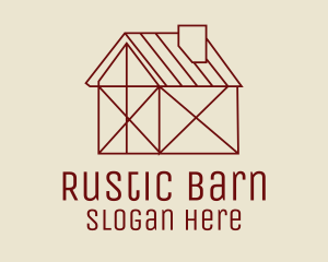 Minimalist Barn House logo design