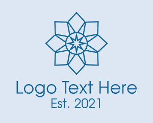 Organic Products - Blue Star Flower logo design