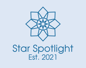 Blue Star Flower  logo design