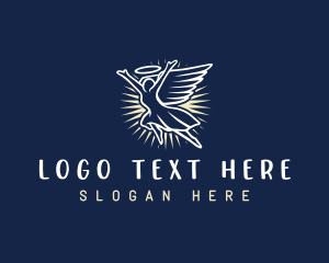 Heavenly - Religious Angel Wings logo design