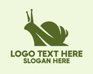 Shell - Green Silhouette Snail logo design