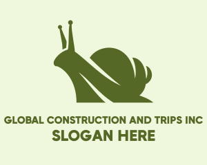 Swirl - Green Silhouette Snail logo design